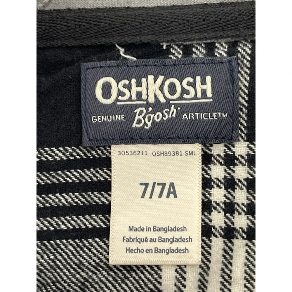 OshKosh B'gosh Boys Plaid Flannel Hooded Shirt